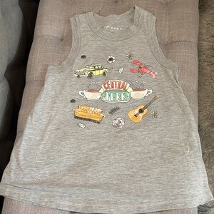 FRIENDS Gray Graphic Tank Top with Central Perk Design